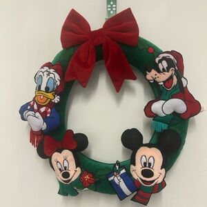 Disney Festive Wreath with Red and Green Characters